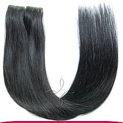 Волосся на Стрічках з Імітацією Росту Волосся 55-60 см 100 грам, Чорний №01