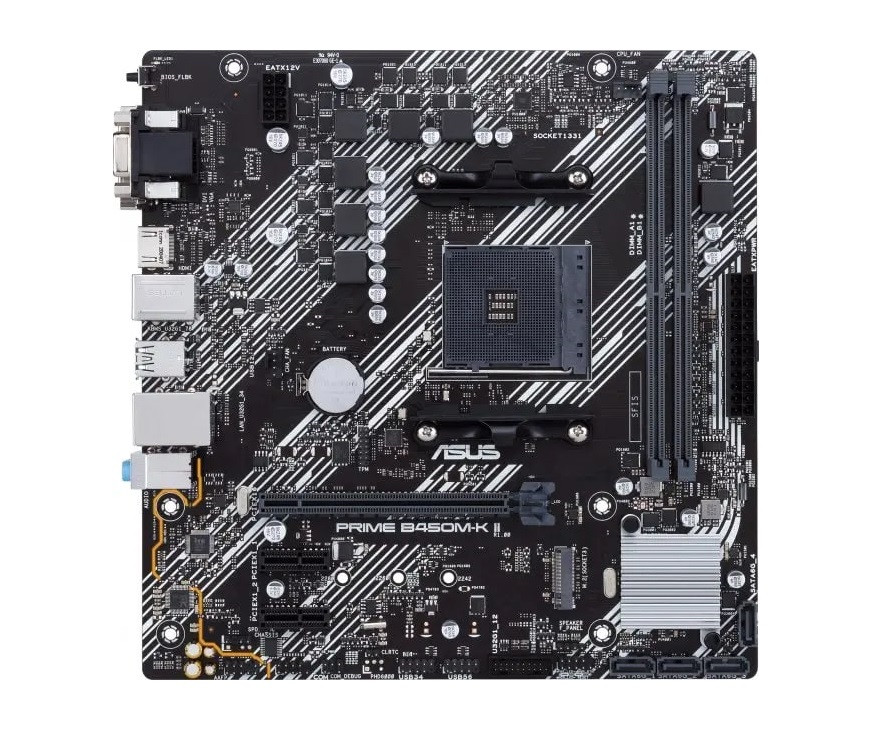 ASUS Материнcька плата PRIME B450M-K II sAM4 B450 2xDDR4 HDMI DVI D-Sub mATX