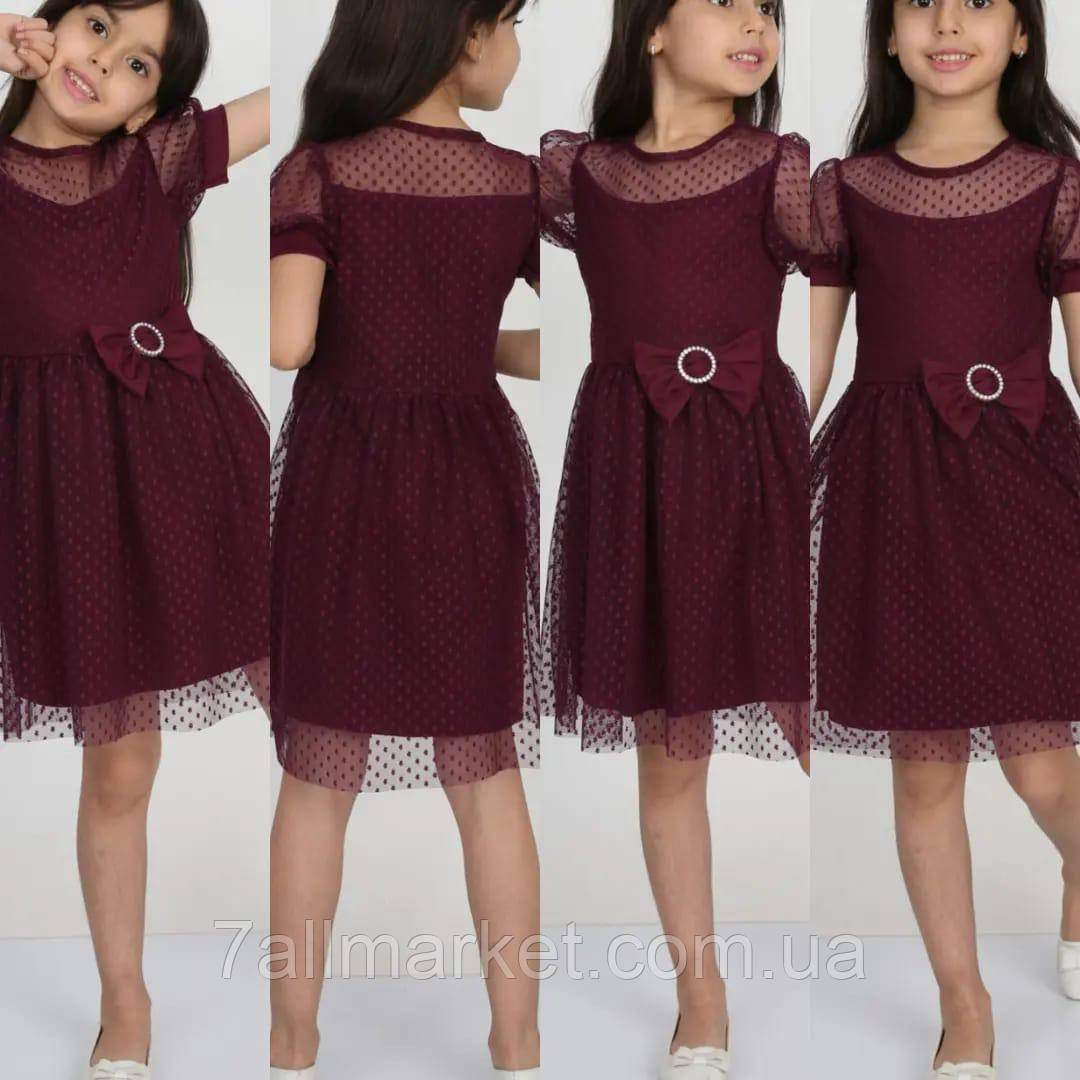 Плаття підліткове ошатне з флоком на дівчинку 134-146 см (5 кв) "FILI KIDS" недорого від прямого постачальника