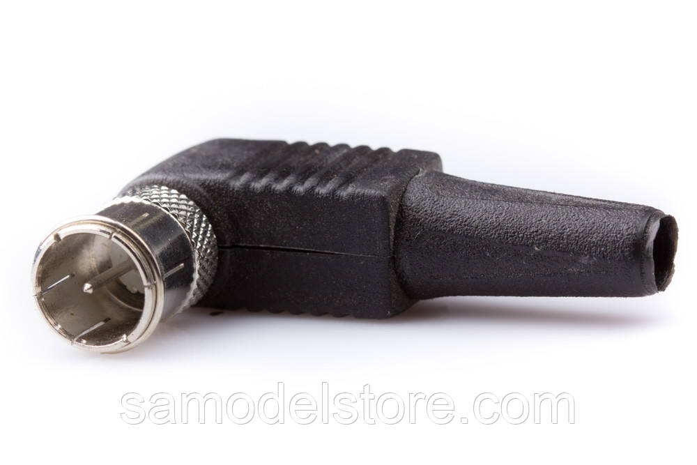 Штекер F швидкий, кутовий, пластик, фото 1