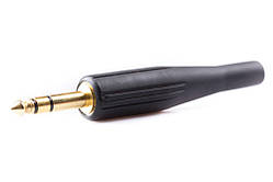 Штекер 6,3 стерео метал із гумкою