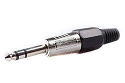 Штекер 6,3 стереомін + пластик