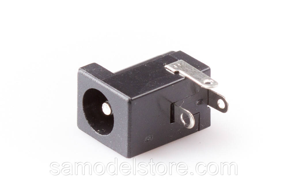 Гніздо DC 2,1 х 5,5 монтажне, пластик, фото 1