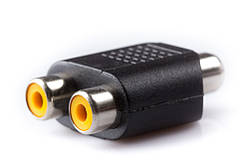 Перехідник гн. RCA - 2 гн. RCA пластик