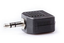 Перехідник шт. 3,5 стерео — 2 г. 3,5 стереопластик