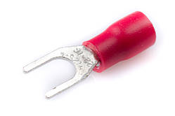 Клемa виделкова 4 мм. червона (100 шт.)