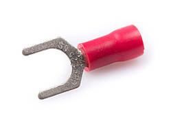 Клемa виделкова 6 мм. червона (100 шт.)