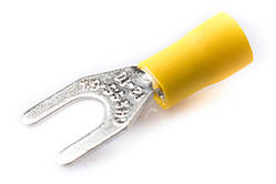 Клемa виделкова 6,5 мм. жовта (100 шт.)