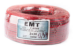 Кабель акустичний 0,34 CU червоно-чорний, 100 м.