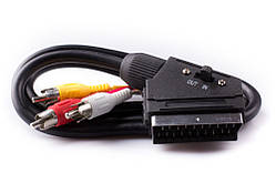 Шнур шт.Скарт- 3RCA c перекл. 1,5м.