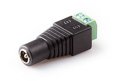 Гніздо DC 5,5 х 2,1 під гвинт, пластик