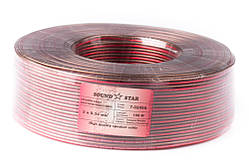 Кабель акустичний 0,34 CCA червоно-чорний, 100 м.