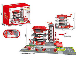 Парковка 1232-13 (8) "Пожежна", світло, звук, електричний ліфт, 4 поверхи, 4 машинки, в коробці