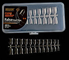 Тіпси гелеві прозрачные для нарощування нігтів BELEON 240 штук - (Круглий френч) С-8