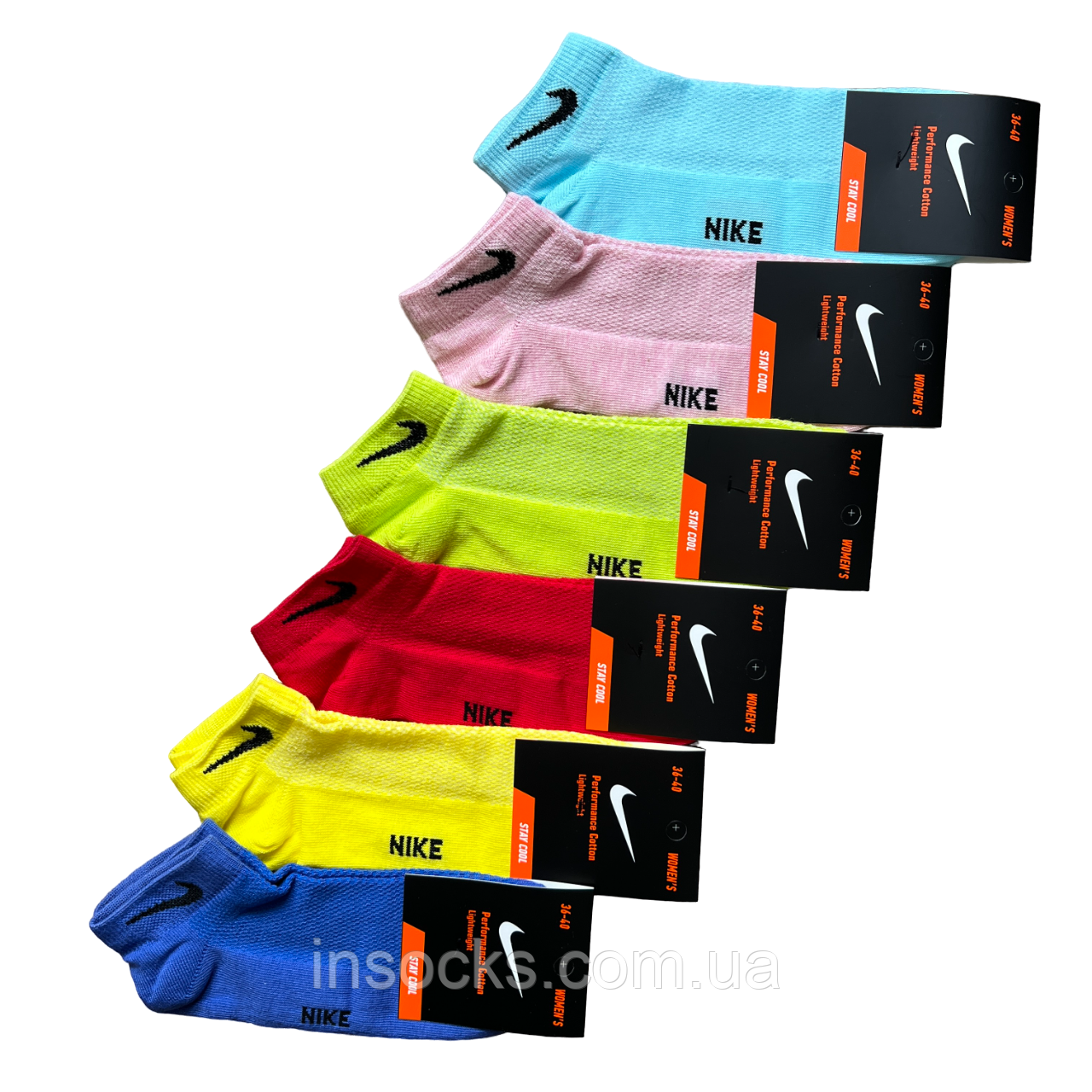 Шкарпетки жіночі літні "Nike". Сітка. 36-40р. Асорті. Короткі.