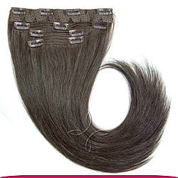 Натуральне Слов'янське Волосся на Заколках 65-70 см 110 грам, Шоколад №02