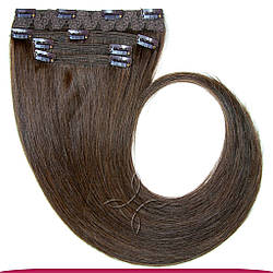 Натуральне Слов'янське Волосся на Заколках 65-70 см 110 грам, Шоколад №03