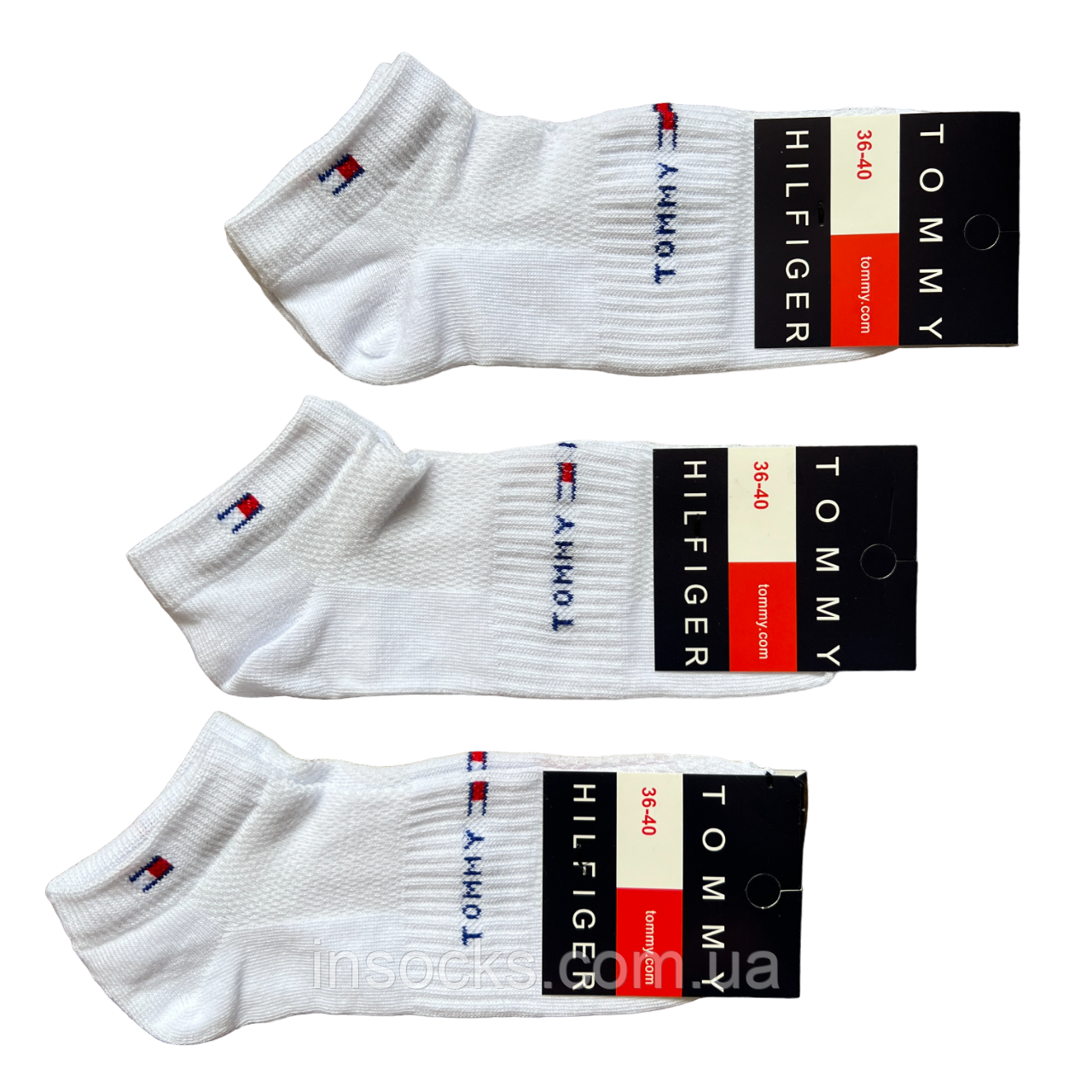 Шкарпетки жіночі літні "Tommy Hilfiger". Сітка. 36-40р. Білі. Короткі.