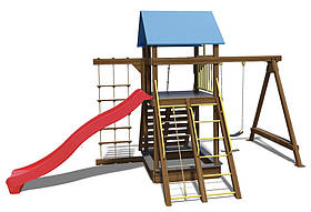 Ігровий комплекс "Ранчо" (дерев'яний дах та гойдалка) SiverSport P801Б