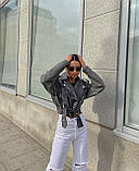 Жіноча укорочена косуха куртка у вінтажному стилі, фото 3