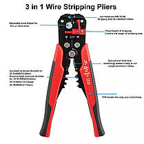 Інструмент для зачищення дротів та обтискання кабелю 0,2-6 мм MT-103B Orange, фото 2
