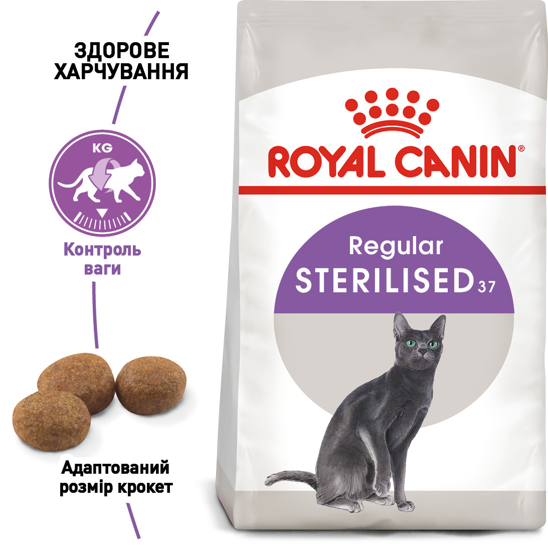 Royal Canin Sterilised 37 сухий корм для стерилізованих/кастрованих котів від 1 до 7 років, 2КГ, фото 1