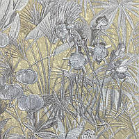 Обои виниловые на флизелиновой основе золотистый фон серебряные растения Blumarine 5 (Emiliana Parati) 1,06 х