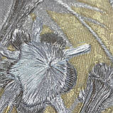 Шпалери вінілові на флізеліновій основі золотий фон срібні рослини Blumarine 5 (Emiliana Parati) 1,06 х 10,05м (29044), фото 2