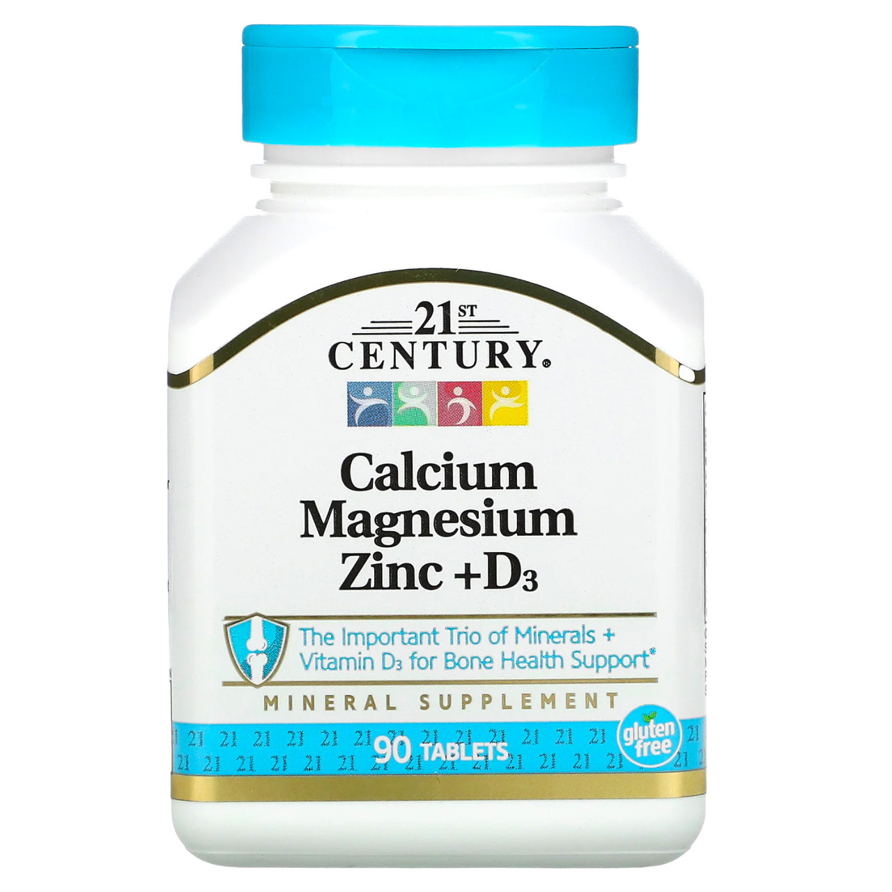 Кальцій, магній, цинк + D3 "21st Century" 90 таблеток, фото 1
