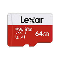 Карта памяти LEXAR E-SERIES Class10 V30 A1 UHS-1 microSDXC 64GB + adapter SD