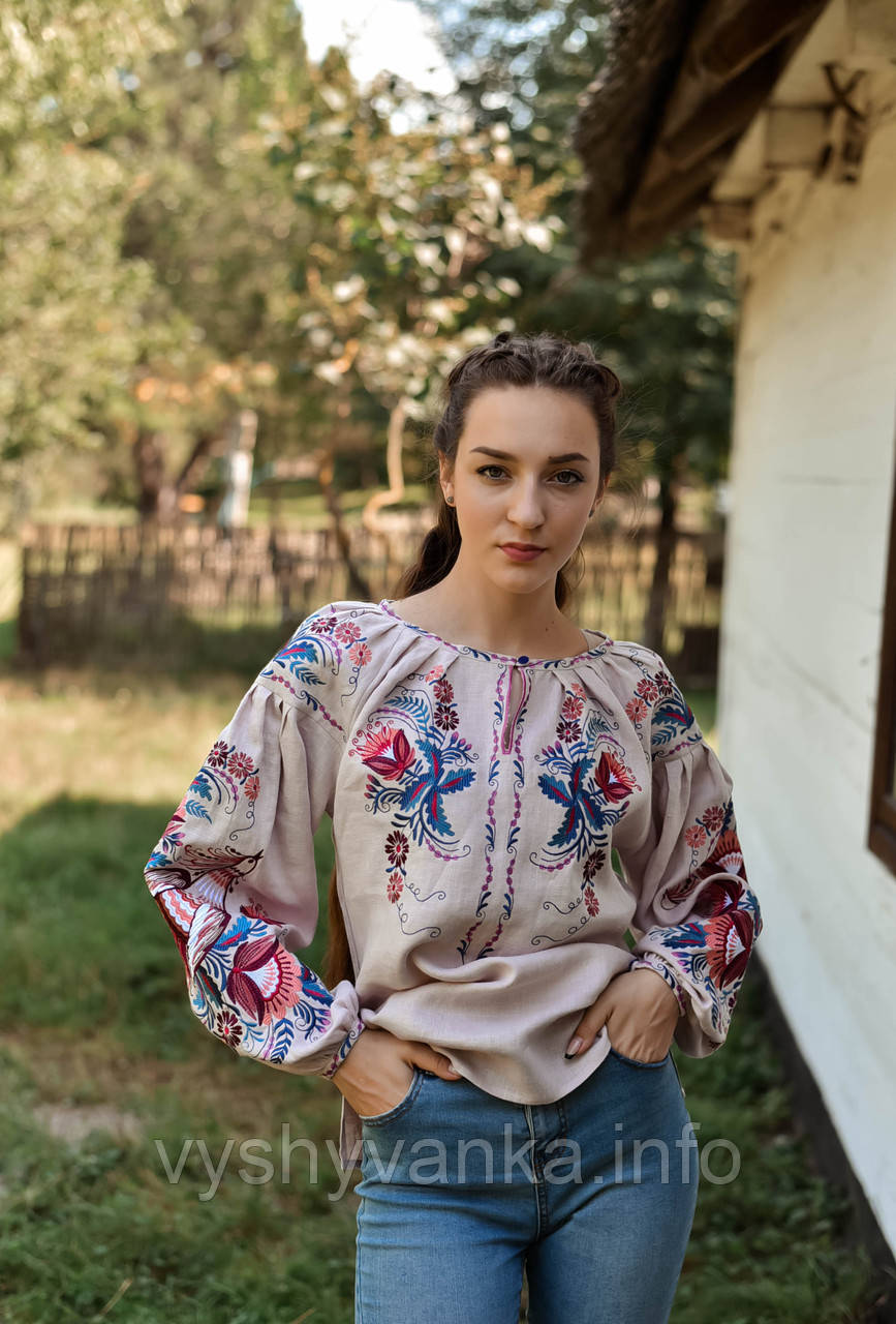 Ніжно рожева вишиванка " Птаха", арт. 4617