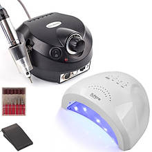 Стартовий набір для манікюру та педикюру. Лампа SunOne 48 Вт. (білий) + фрезер ZS 601 (чорний)