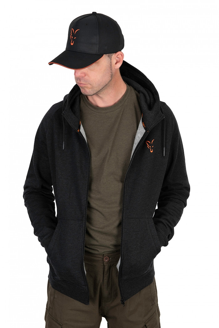 Толстовка Fox Collection Lightweight Hoody Black Marl Orange Logo, фото 1