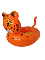 Круг надувной детский "Леопард" с ручками безопасности, 60х46 см