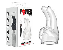 Насадка на вібромасажер Power Head Double Finger Wang Massager Head Transparent