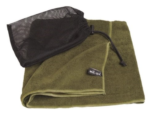 Рушник Mil-Tec з чохлом тактичний Мікрофібра Олива HANDTUCH MICROFIBRE 120X60CM OLIV 16011111