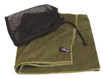 Рушник Mil-Tec з чохлом тактичний Мікрофібра Олива HANDTUCH MICROFIBRE 120X60CM OLIV 16011111