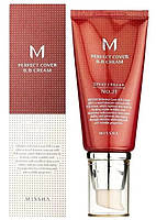BB-крем, SPF 42 PA+++, відтінок 21 світло-бежевий, M Perfect Cover Missha 50 мл, фото 2