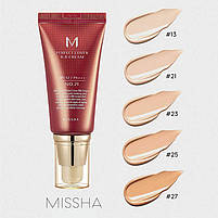 BB-крем, SPF 42 PA+++, відтінок 21 світло-бежевий, M Perfect Cover Missha 50 мл, фото 3