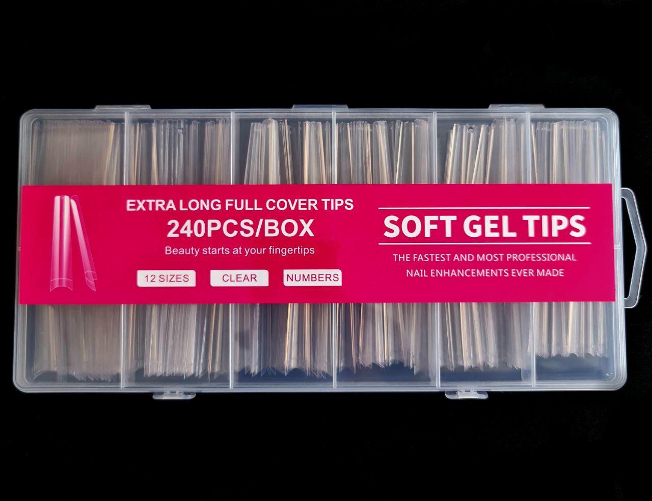 Типси гелеві прозорі 240 штук, (Арочні)., фото 1