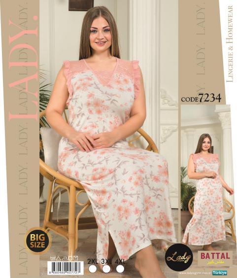 Нічна сорочка батал довга віскоза Турція LADY LINGERIE, фото 1