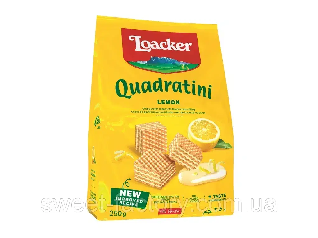 Вафли Loacker Quadratini Lemon 250g, фото 1