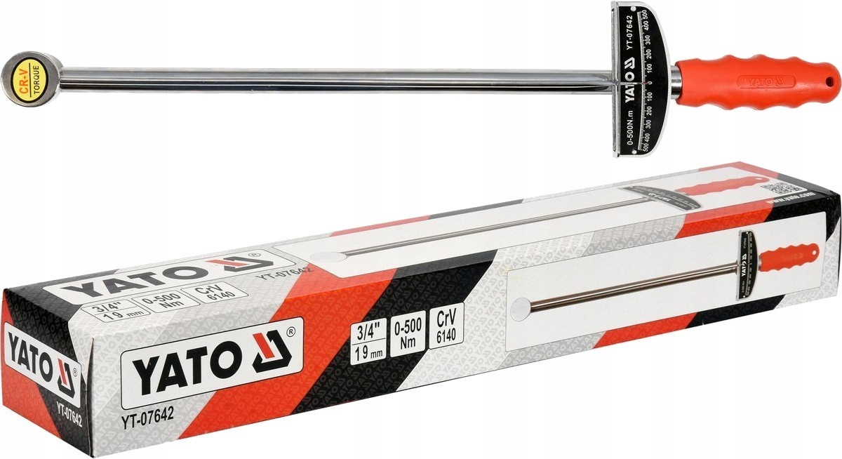 Динамометричний Торсійний Ключ 3/4", 0-500 Нм, L=475 мм YATO (YT-07642)