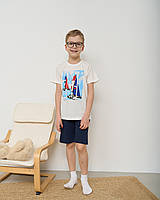 Дитяча піжама на хлопчика футболка з шортами яхти розмір 5-6, 7-8, 9-10