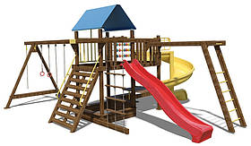 Ігровий комплекс "Ранчо-3" (дерев'яний дах та гойдалка) SiverSport P801.2Б