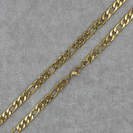 Мужская цепочка Картье нержавеющая медицинская сталь Stainless Steel длина 60 см. ширина 7 мм  цвет золото, фото 2