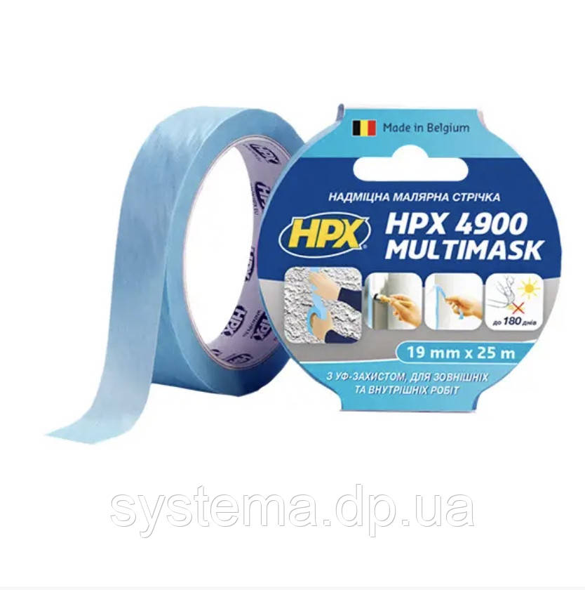 HPX 4900 MULTIMASK - 19мм х 25м - надміцна малярська стрічка з УФ захистом