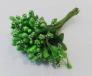 Тичинки штучна зелень (1 букетик 12 гілочок) салатові
