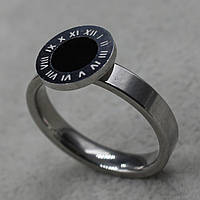 Кольцо серебристое из ювелирной медицинской стали от Stainless Steel марка 316 L часы римские цифры
