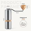 Ручна кавомолка iCafilas Manual Coffee Grinder Металеві жорна, фото 3